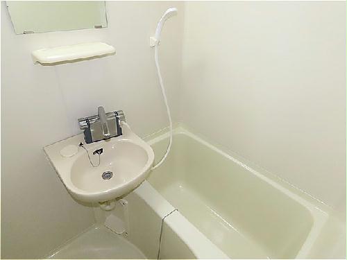 バス・シャワールーム　洗面台とユニット式のお風呂です