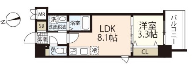 S-RESIDENCE天満町 barkの間取り