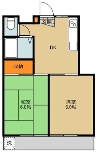 東久留米市浅間町のアパートの間取り