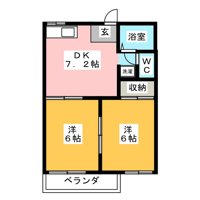 タウニィ明花　Ｂの間取り