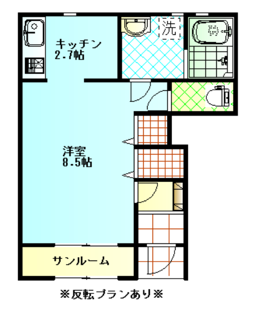 米沢市通町のアパートの間取り