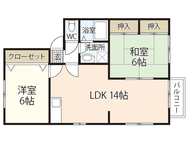 廿日市市物見東のアパートの間取り