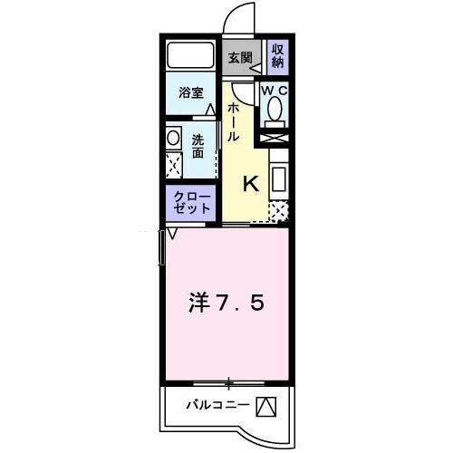 京田辺市東鍵田のマンションの間取り