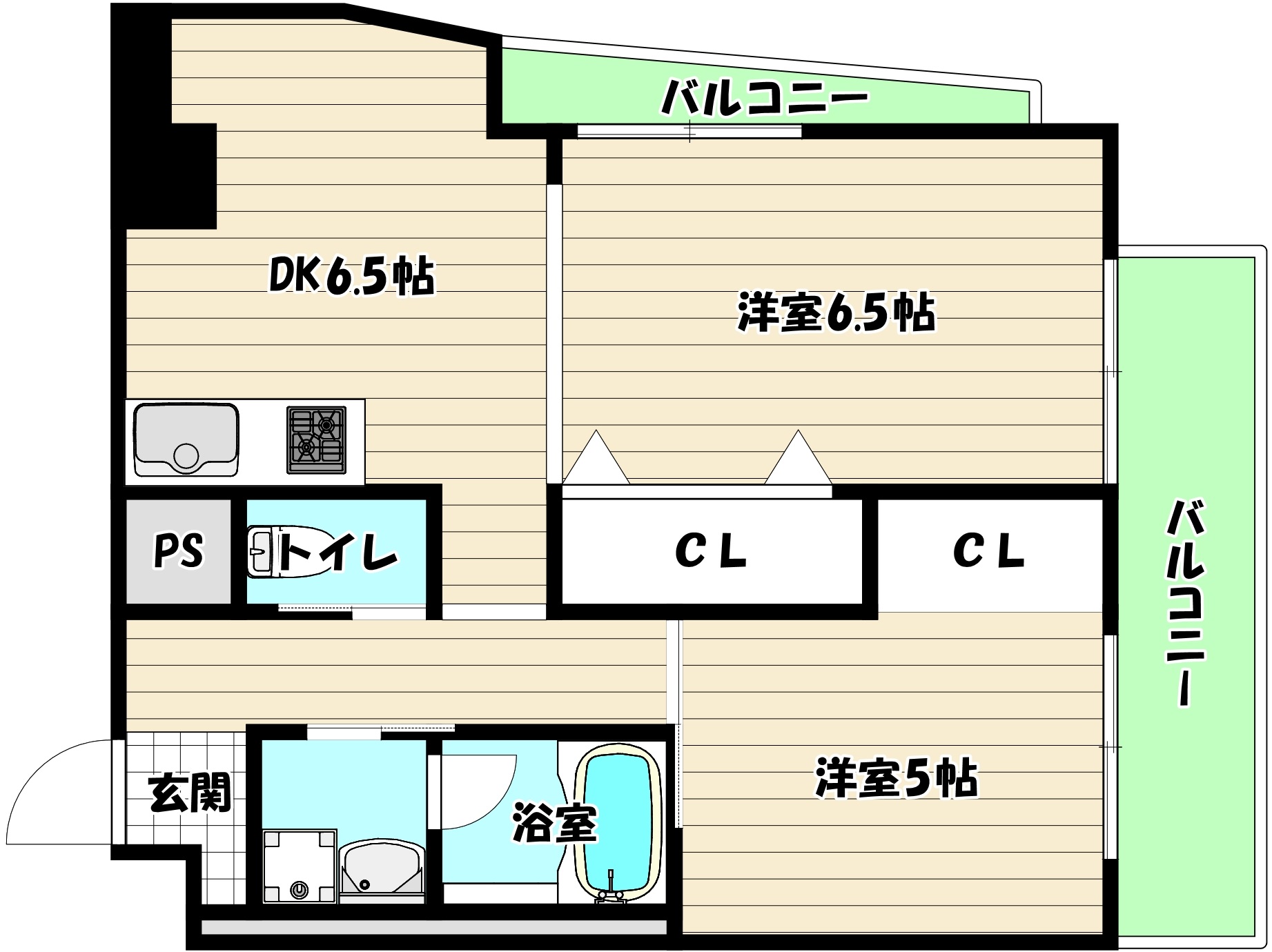 大阪市淀川区野中南のマンションの間取り