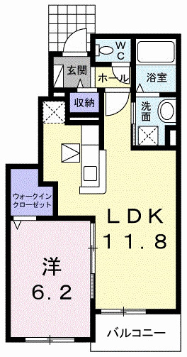 土佐市蓮池のアパートの間取り