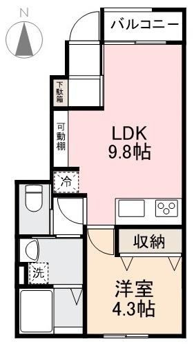 高松市木太町のアパートの間取り