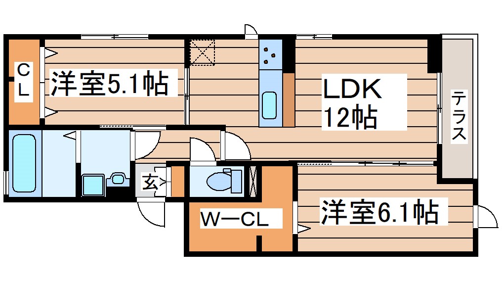 D-ROOM若林の間取り