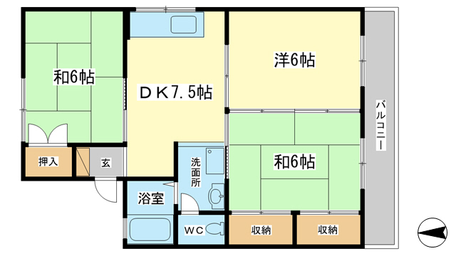 リバータウン白国Ｂの間取り