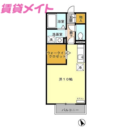 伊勢市小俣町宮前のアパートの間取り