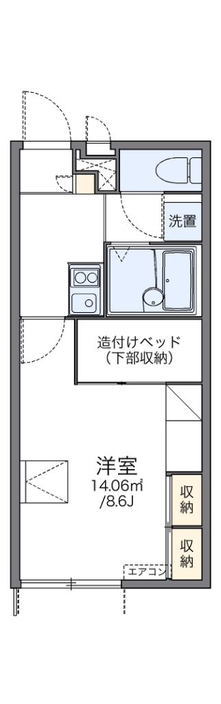 レオパレスレインボー松ヶ丘の間取り