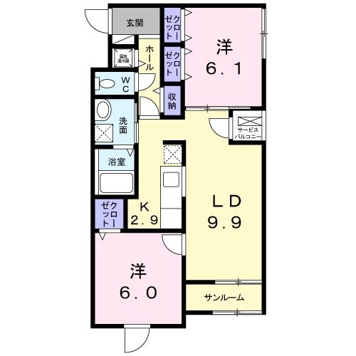 堺市堺区新在家町東のマンションの間取り