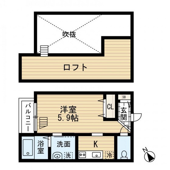 福岡市東区社領のアパートの間取り