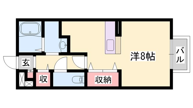 ヴィラージュ大開　D棟の間取り