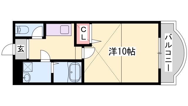 姫路市砥堀のアパートの間取り