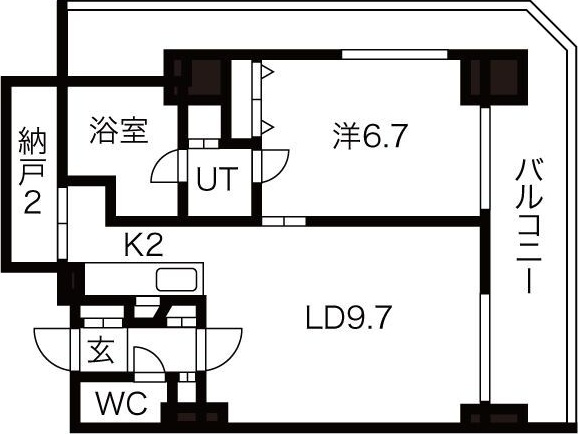 札幌市中央区南三条東のマンションの間取り