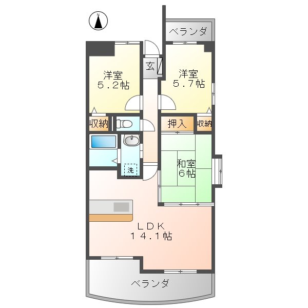 メゾンドール天神の間取り