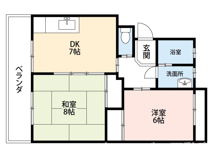 綾歌郡宇多津町浜六番丁のマンションの間取り