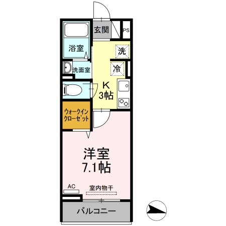 福山市御幸町大字上岩成のアパートの間取り