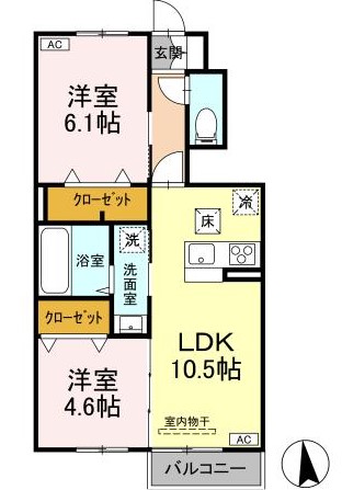 グランメールIIの間取り