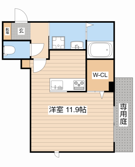 近江八幡市鷹飼町東のアパートの間取り