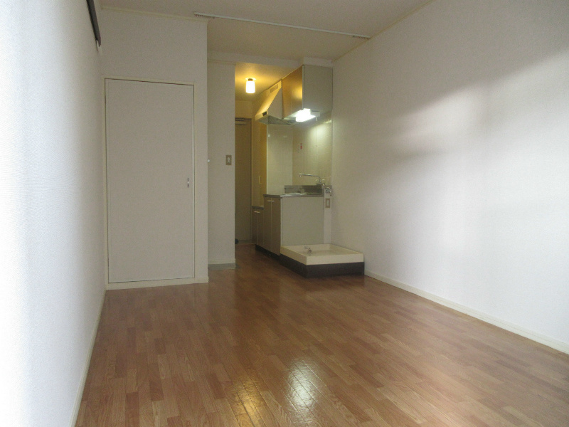 その他部屋・スペース　キッチンとカーテンで仕切れます。左側の壁に壁掛けフック付き♪