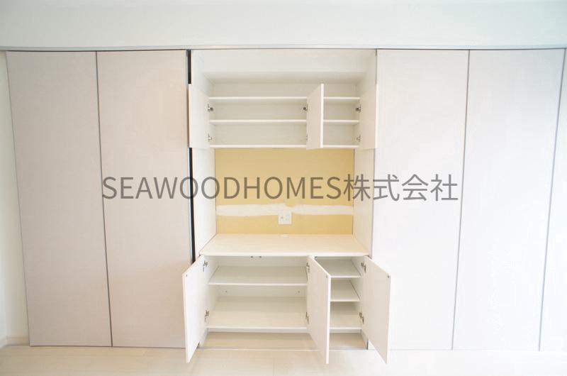 収納　収納広々！お荷物の大きさに合わせて収納できます。