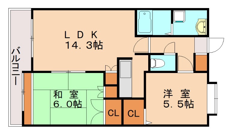 ＪＲ博多南線 博多南駅 徒歩10分 5階建 築26年の間取り写真