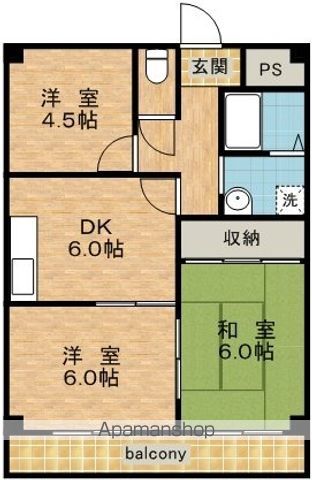 ＪＲ奈良線 宇治駅 徒歩2分 7階建 築44年の間取り写真