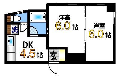 広島電鉄本線 銀山町駅 徒歩5分 5階建 築31年の間取り写真
