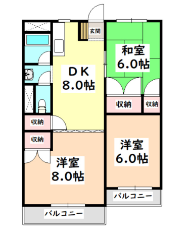 グランドール日名南の間取り写真