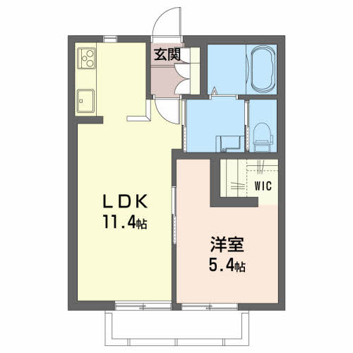 郡山市安積荒井本町のアパートの間取り