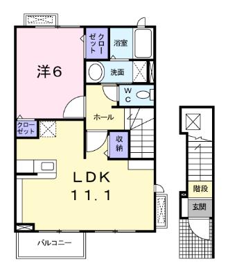 東海市名和町のアパートの間取り