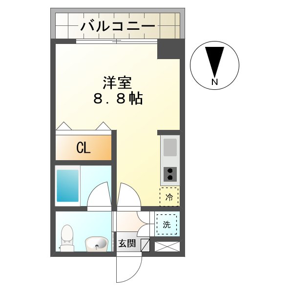 長崎市宝町のマンションの間取り