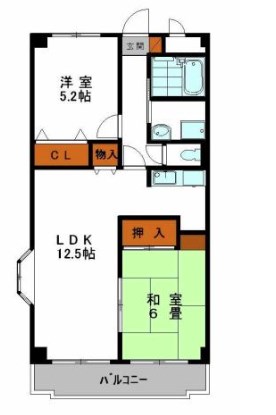 姫路市飾磨区矢倉町のマンションの間取り