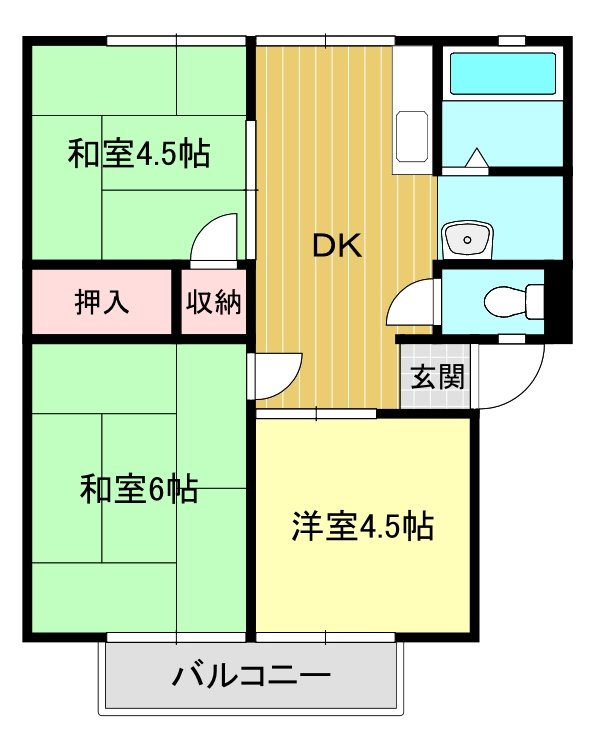 【ドリームハイツ出石Ｃ棟の間取り】