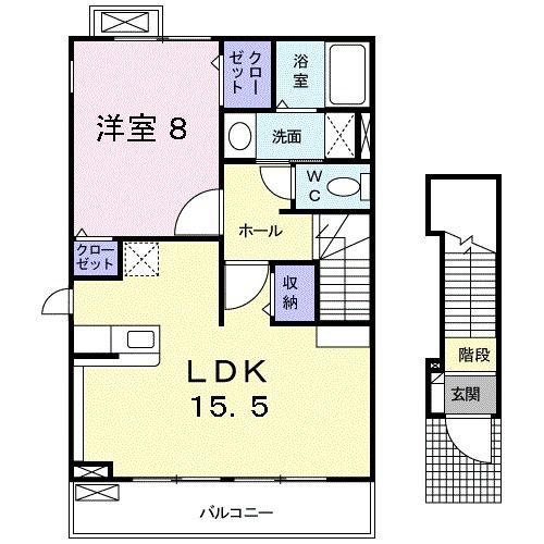 愛知県豊川市蔵子７（アパート）の賃貸物件の間取り