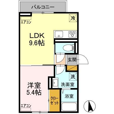 Ｄ－ｒｏｏｍ弁天３丁目　Ｃの間取り