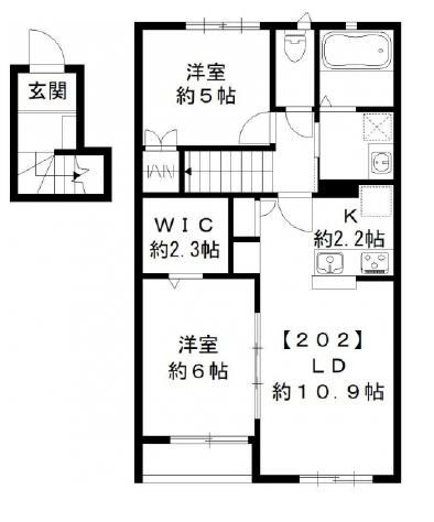 流山市美原のアパートの間取り