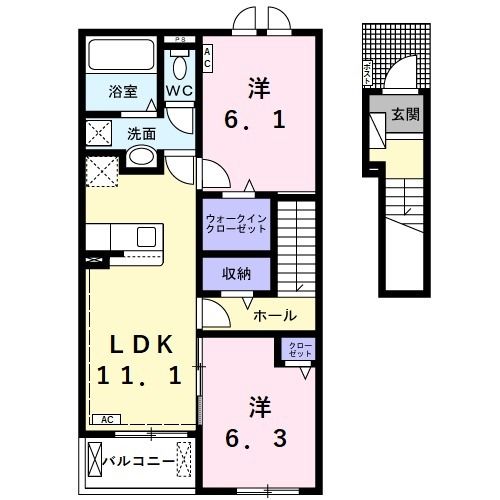 大垣市大井のアパートの間取り