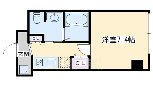 京都市左京区岡崎西天王町のマンションの間取り