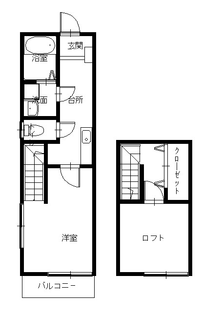 長崎市柳谷町のアパートの間取り