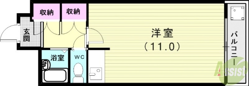 神戸市垂水区名谷町のマンションの間取り