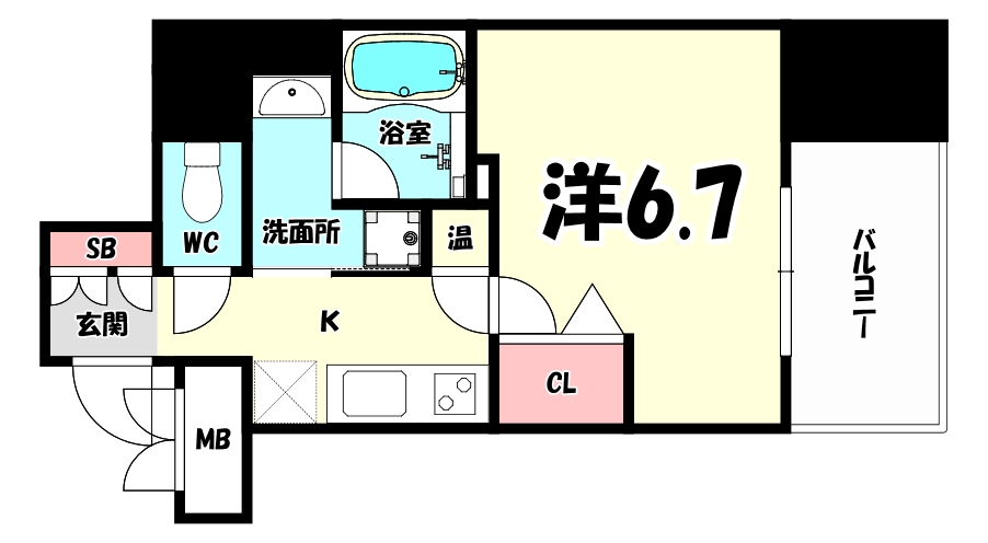 神戸市中央区北長狭通のマンションの間取り