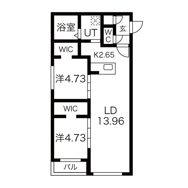 札幌市豊平区豊平四条のマンションの間取り