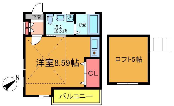 市川市北方のアパートの間取り