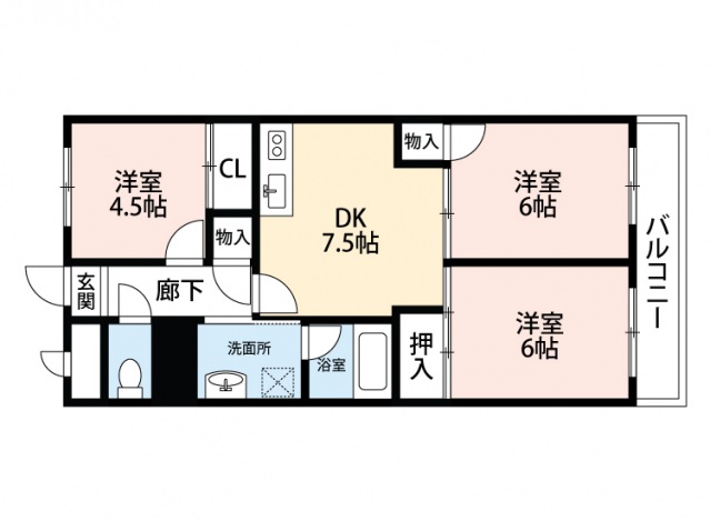 広島市安佐北区落合のマンションの間取り