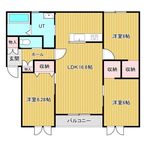 プリマ若松Bの間取り