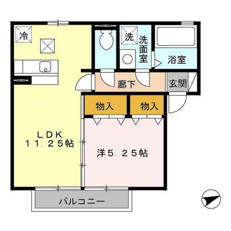 【大村市久原のアパートの間取り】