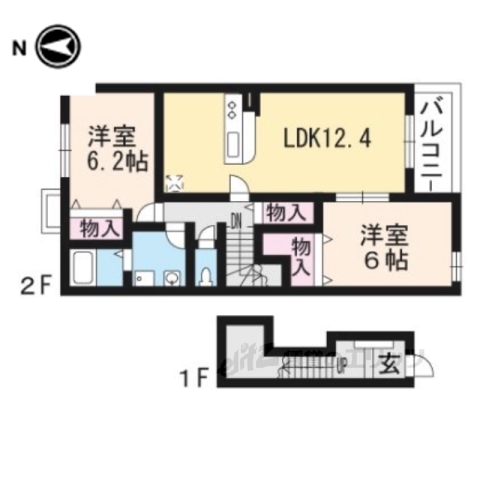 東近江市八日市緑町のアパートの間取り