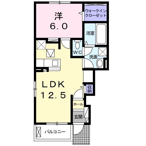 石岡市東光台のアパートの間取り